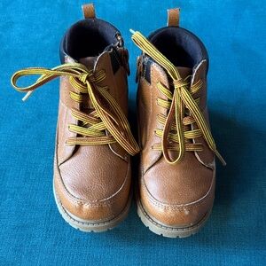 Carters - Brown Kids Boots with Yellow Laces